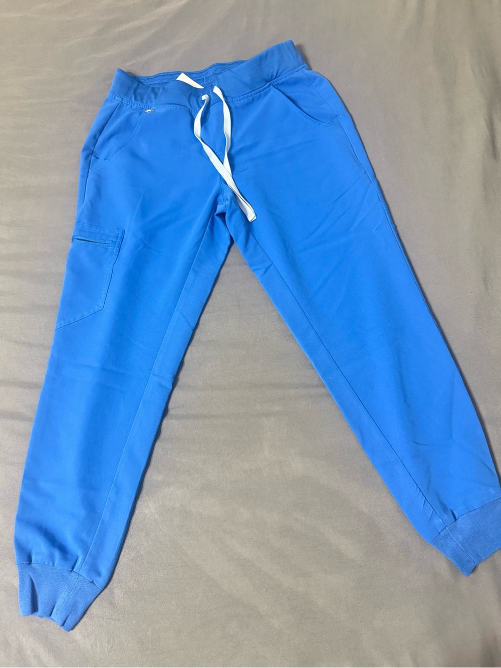 Figs Bright Blue Women's Joggers with Light Blue Drawstring